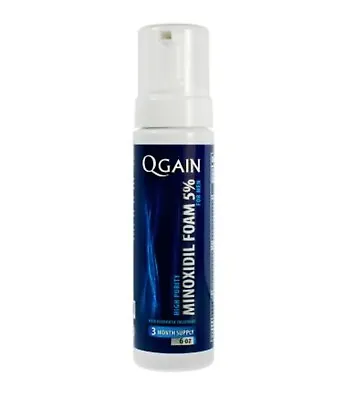 Qgain MINOXIDIL 5% FOAM FOR MEN 3 Month Supply 6oz - 180mL Bottle Hair Growth  • £29.99