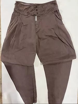 Vintage 80s Z Cavaricci Pants Parachute Pleated High Waist 32 X33 Brown • $99.99