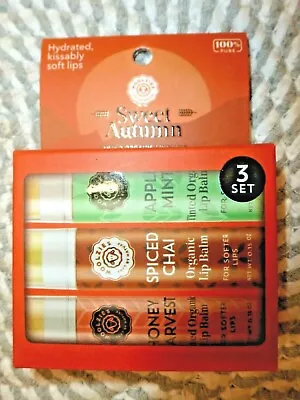 Woolzies~sweet Autumn~organic Set Of 3 Lip Balms Nip Tsa Approved R7-a103 • $13.99