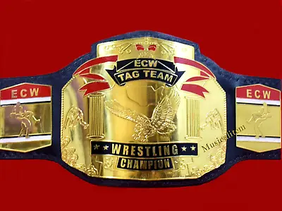 ECW Tag Team Championship Belt 2mm Brass Plates Adult Size • $150