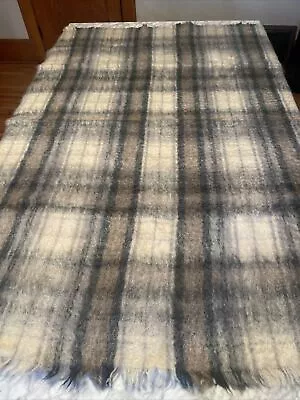 Craig Na Creidhe Scottish Mohair Wool Old Dress Black Watch Throw Blanket  • $59