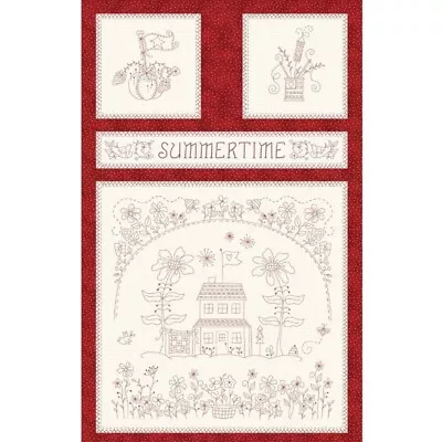 Maywood Studio Cotton Fabric Red Americana Panel Summertime Flat Collection • $6.25