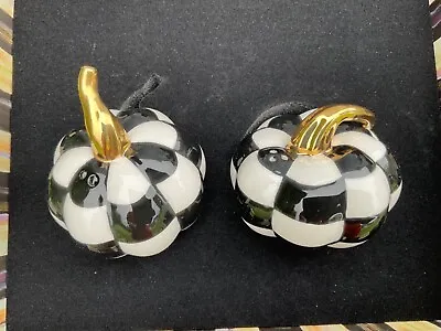 MacKenzie Childs MOD PUMPKIN SALT &PEPPER SHAKERS~RETIRED~SOLD OUT~New In BOX 🎃 • $59.95