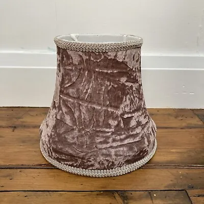 Vintage Pink Crushed Velvet And Lace Lamp Shade • £10