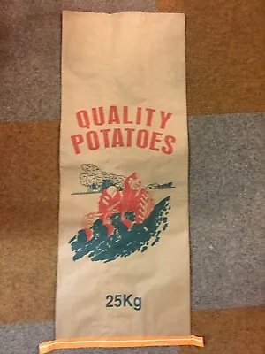 £9.99 • Buy 9 X 3ply New Paper Potato & Veg Potatoes Sacks Bags 25kg Misprint