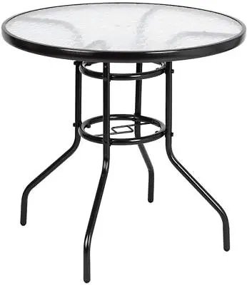 $54.98 • Buy 31.5  Round Patio Bistro Tempered Glass Table Top With Umbrella Hole Banquet NEW