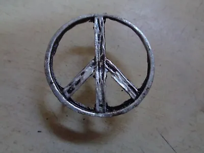 Vintage Metal PEACE Pin Motorcycle Vest Jacket Hat Shirt Lapel Badge Biker Ride • $10.99