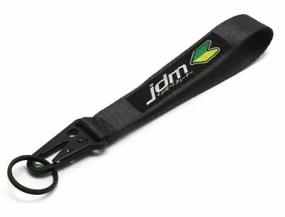 JDM Black Racing Keychain Metal Key Ring Hook Strap Lanyard Universal • $8