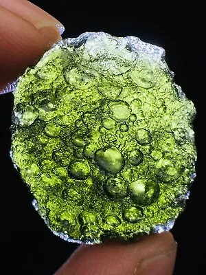 Meteorite Moldavite Green Impact Fragment Meteor Stone Space Asteroid+coa 37ct • $0.99