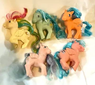 Lot Of 5 Vintage My Little Pony Mlp G1 Pegasus Firefly Blueberry Star Shine 1980 • $105