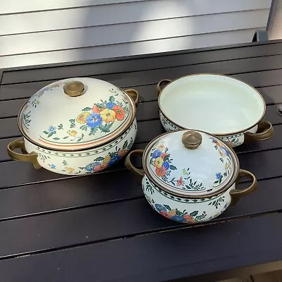 Vintage3 Piece Villeroy & Boch AMAPOLA GERMANY Set Of Pots & Pans W/ Lids Poppy • $125