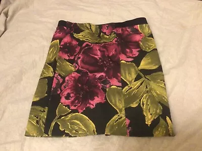 Simply Vera VERA WANG Women Small Ponte Skirt Floral Short Stretch Pull-on NWT • $19.88