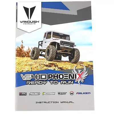 Vanquish Products VS4-10 Phoenix RTR Crawler VPS09011 Straight Axle Manual Book • $8