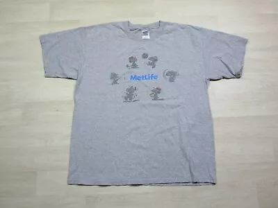 VTG Snoopy Playing Sports Met Life Promo T Shirt (XL) GET MET MetLife Peanuts • $19.98
