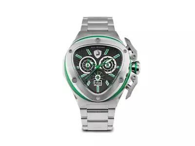 Tonino Lamborghini Spyder X Green SS Quartz Watch 53 Mm Chronograph T9XF-SS-B • $1450