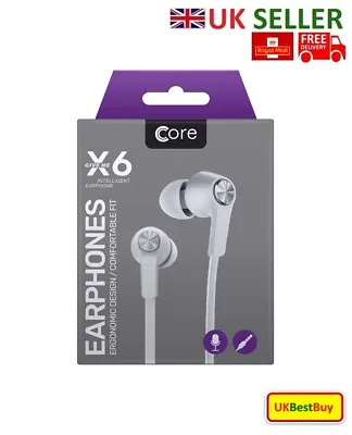 £4.49 • Buy Core X6 Super Bass Stereo Headphone, Earphone, Earbuds, Handsfree For Any Device