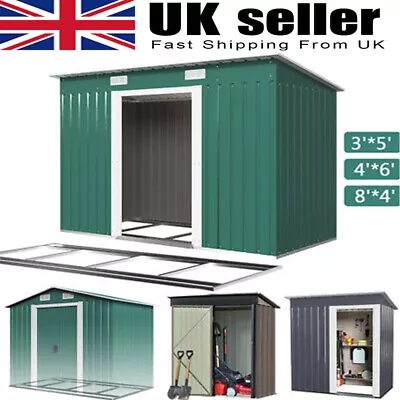 Large Outdoor Metal Garden Shed 6 X 4 8 X 4 Garden Storage House WITH FREE BASE • £144.90