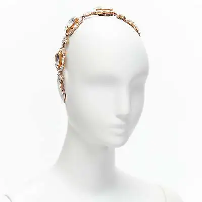 Rare MEADHAM KIRCHHOFF Lilien Czech Runway Crystals Pearl Bronze Alice Headband • $498
