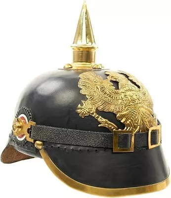 Medieval Replicas Imperial German Spiked Pickelhaube Officer Helmet- Black • $75