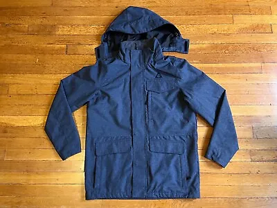 Gerry Rain Jacket Men’s Medium Blue Parka Hooded Windbreaker Slicker Pockets • $32