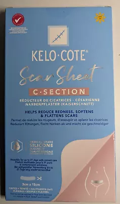 KELO-COTE SCAR SHEET - C. SECTION - Helps Reduce Redness Soften & Flatten Scars • £22.90