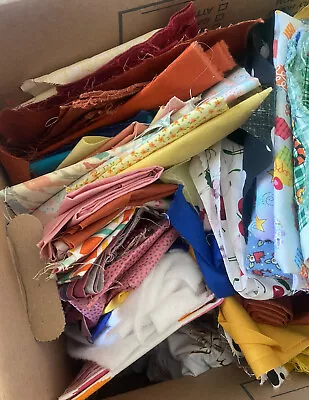 LARGE Fabric Lot 13 Ibs Mixed Brands Cotton Sewing Fabric New FQs Various Cuts + • $49.99