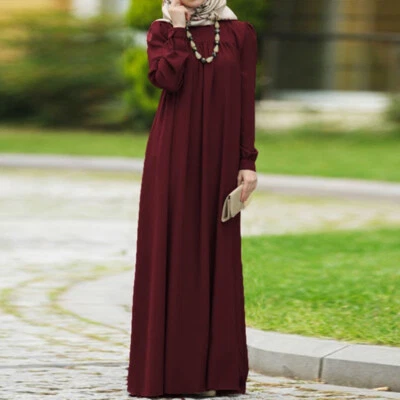 $22.99 • Buy ZANZEA Women Puff Sleeve Button Muslim Abaya Kaftan Islamic Robe Maxi Long Dress