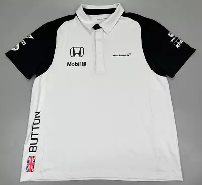 Formula 1 Polo Shirt Medium Mens White McLaren Honda Official Polo T-Shirt Sz L • £41.99