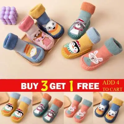 £4.41 • Buy Baby Anti-slip Floor Socks Fuzzy Shoes Cartoon Slippers Outdoor Kids Toddler