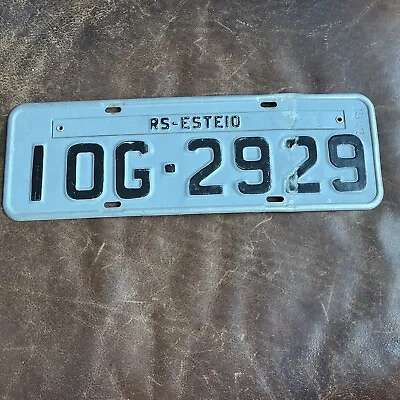 Brazil License Plate Vintage 🇧🇷 Brazilian Brasil Tag ESTEIO RS # IOG 2929 • $29.95