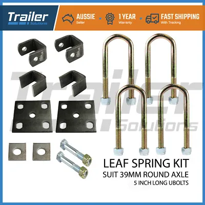 $42.27 • Buy Trailer 39mm Round Axle U Bolt Pad Fish Plate Fitting Front Rear Hanger Spring