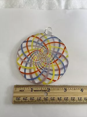 Vintage Hand Blown Spiral Design Ornament Pink Purple Blue Orange Vitrix 1997 • $27