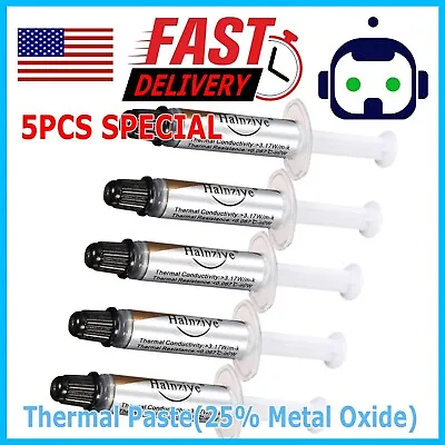 $4.99 • Buy (5-pack) Silver Thermal Grease CPU Heatsink Compound Paste Syringe 5X