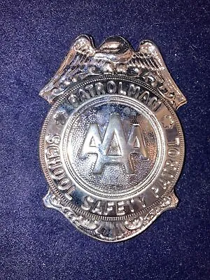 Vintage  AAA Patrolman School Safety Patrol  Metal Badge Pin NOS 2.5” • $10.99