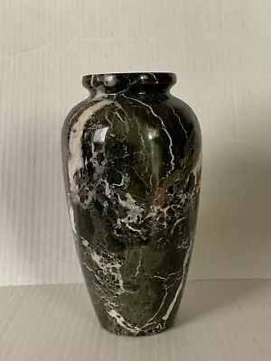 Tall Heavy Black Swirl Marble Table Vase 8  Tall • $45