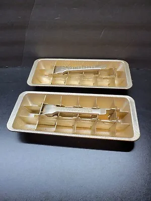 Set Of 2 Vintage Westinghouse  Aluminum Ice Cube Tray Copper Champagne Color • $14.94