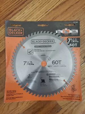 BLACK+DECKER Carbide 77-760PDQ 7 1/4in 60T Miter Saw Blade Ideal Finish Cut NEW • $14.99