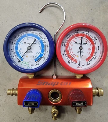 $199.99 • Buy Snap-On Tools A/C AC Refrigeration Kit Dual Manifold W/ Gauges NO HOSES (Used)