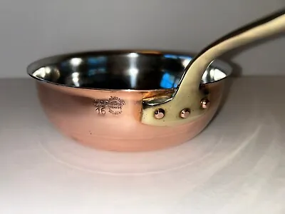 Unused LECELLIER VILLEDIEU FRANCE NOS 70s 6.75  Copper Saute Sauce Pan Pot #16 • $179.99