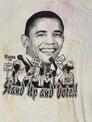 2008 Distressed President Obama T Shirt 2XL Stains • $18.95