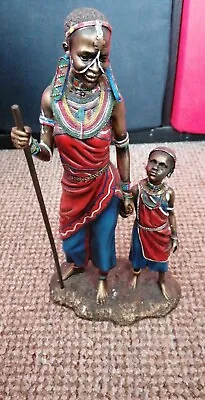 Collectable The Leonardo Collection Masai Figure 2003 Mother & Child Large 31cm • £35