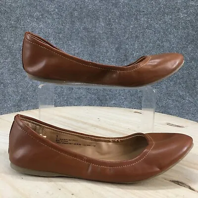 Mossimo Shoes Womens 9 Casual Ballet Flats Comfort Brown Faux Leather Slip On • $17.99