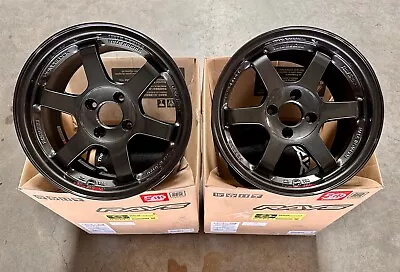 VOLK RACING TE37SL 15x8 4x100 35 CIVIC FIT INTEGRA MIATA MX5 WHEEL RIM D.BLACK • $2615