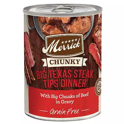 Merrick Steak Chunks Nutrition Wet Dog Food Grain Free 12.7 Oz Can（pack Of 12） • $48.87