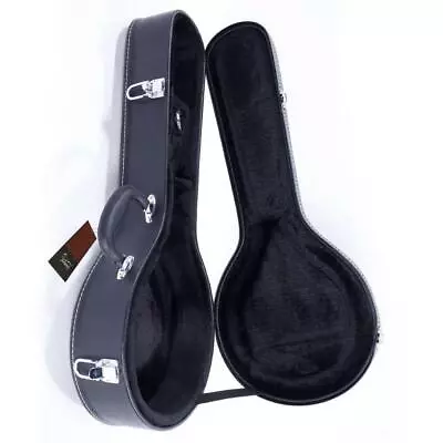 Glarry Hardshell A-Style Microgroove Pattern Leather Wood Mandolin Case Black • $54.58