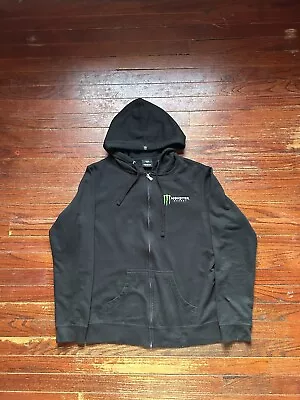 Monster Energy Zip Up Hoodie 21x26 Vintage Emo Skater Grunge Y2K Scene • $25