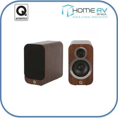 Q Acoustics 3010 Bookshelf Speakers Pair Walnut B Grade • £130