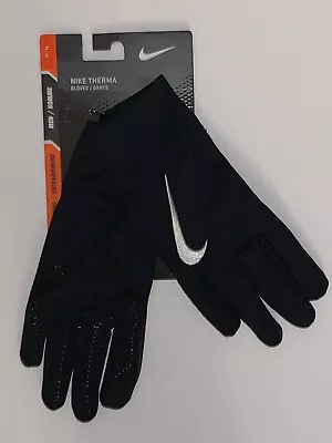 NWT Nike Therma-FIT Men's Medium Black Gloves Touch Screen Compatible • $29.95