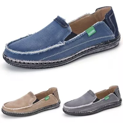 Men Flats Slip On Loafers Mens Stylish Comfort Boat Shoes Walking Lightweight • £24.47