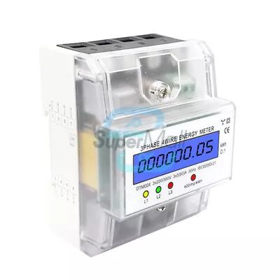 3-Phase 4 Wire AC 220/380V 80A DIN Rail Digital Electric KWh Power Energy Meter • $38.35